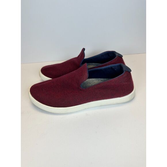 All Birds Men\'s Wool Loungers Size 11 Maroon Casual Slip On Shoes Round Toe EUC